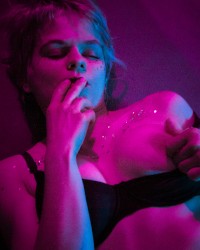 Incredibly beautiful girl in neon colors. Oversaturation of sexuality 😈😈 photo