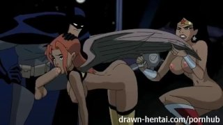 Justice League Hentai - Deux nanas pour la bite de Batman