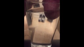 spunkdude72 cumming slowly in a glass of water