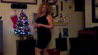 Sexy Blonde MILF Rocking Around the Christmas Tree