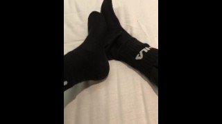 Sweaty black socks after work