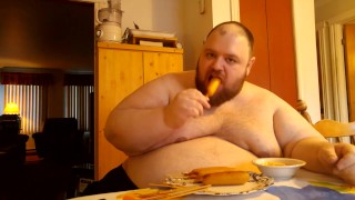 SSBHM Eating corndogs