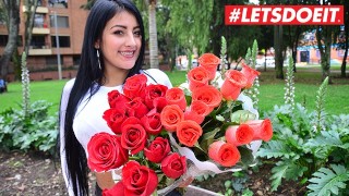 Brunette prend le sexe sur Roses #LETSDOEIT