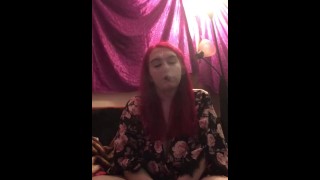 Goth Slut Enjoys a Smoke