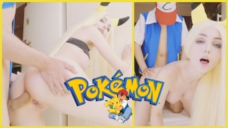 Pokemon. Sacha baise pikachu dans le cul et joui dedans