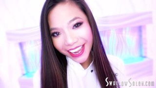 L’ADORABLE VINA SKY FAIT UNE PIPE SENSUELLE EN POV AU SWALLOW SALON