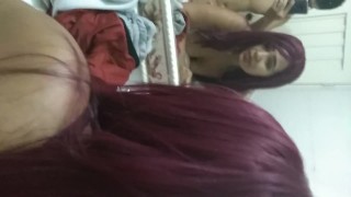 Fucking my stepaunt in the bathroom