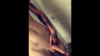 Guy teases his huge cock