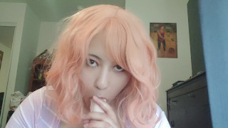Pink puta peluda chupa la polla