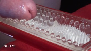 ASMR CloseUp Cumshot dans Tenga flip hole ouvert Red.