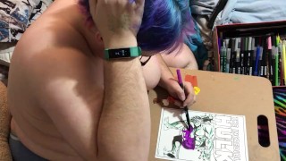 Busty BBW Colors The Hulk