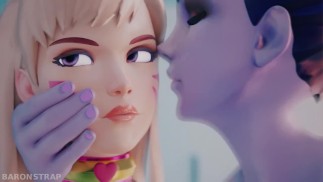 D.Va et Widow Kiss et lécher