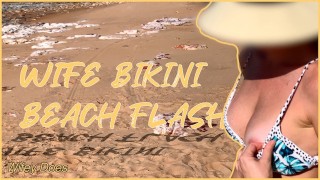 Femme bikini plage flash