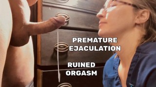 Éjaculation précoce, douces lèvres d’infirmière sur la bite le font jouir en 48 secondes