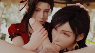 Tifa Lockhart e Aeris Gainsborough Final Fantasy 7 Animação de Boquetes