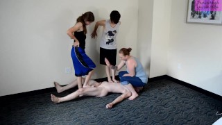 TSM - Triple ballbusting with face sitting by Dylan, Stitch, and Luna