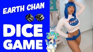 Cosplay Girl Earth Chan Dirty Talk - Jeu de dés - Équitation sur un gode éjacule sur les seins et la bouche