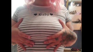 ONLYFANS* Chubby goth bouncing her titties