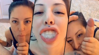 Sucer la bite du meilleur ami de mon ex et avaler sa grosse charge - Snapchat Porn