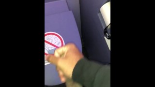 Jacking my dick because I was bored on the plane... cumshot on onlyfans 