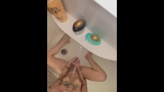 Gothic and Exotic Young and Tatted Venezuelan Horny Shower Solo