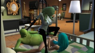 Sexe avec un extraterrestre. La fille est arrivée d'une autre planète pour le sexe | caprices sims