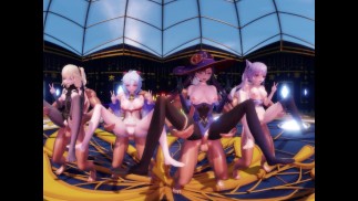 Genshin Impact - Danse de groupe et orgie [NON CENSURÉ HENTAI 4K MMD]