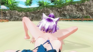 3D HENTAI YURI Les écolières s’amusent sur la plage