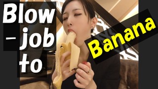 Frotté anglais | BLOWJOB À BANANA pour mettre le préservatif sur♥ branlette amateur japonaise.