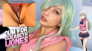 Elizabeth Liones cosplay babe faisant des visages ahegao, jeu de lumière rouge et vert, voulez-vous