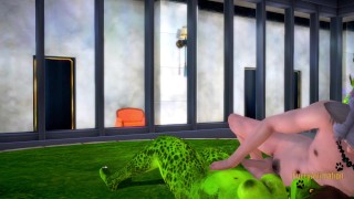 Furry Hentai - Lizard x Menselijke Wolf Vingerzetting (Ongecensureerd)