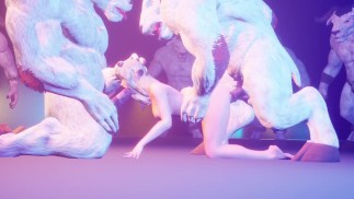 Furry geneukt in een cirkel door paardenlul | Dubbel anaal