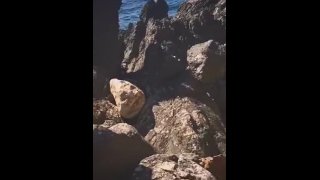Naughty exhib jerking off at the beach ... almost getting caught!!