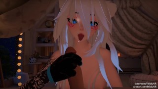 Horny Catgirl pet takes care of your morning wood~ | VRChat JOI ERP POV