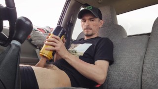 Public - Sohimi masturbator toy makes me JIZZ hard!