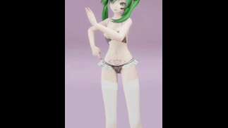 HATSUNE MIKU SE DÉSHABILLE DANCE HENTAI NUE ÉCRAN VERTICAL 3D COULEUR DE CHEVEUX VERT FONCÉ MODIFIER SMIXIX