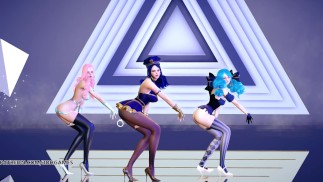 [MMD] PRODUCE48 - Rumor Striptease Dança Coreana Serafina Gwen Caitlyn League of Legends