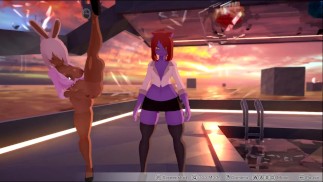 ホットグルー[PornPlayhentaiGame]Ep.4レズビアンキャットガールシザリングファック