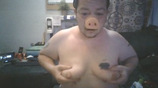 Salope de cochon avec nez de cochon auto humiliation Dirty Talk dégradant grosse BBW - Chatte étirée Baveuse FTM