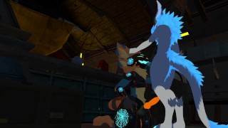 Protogen Furry se fait souffler sur le comptoir