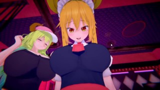 Femme de ménage Kobayashi - Futas Tohru et Lucoa | Homme preneur POV