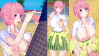 [¡Juego Hentai Koikatsu! ] Tener sexo con Big tits 5 toubun no hanayome Ichika Nakano.Video de anime