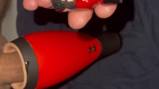 jerking off my big dick, with sex toy