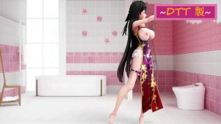 HONKAI IMPACT MEI RAIDEN HENTAI DANCE MMD UNDRESSER 3D GROS SEINS ROBE CHINOISE COULEUR CHEVEUX NOIRS DOUX