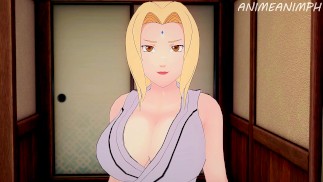 Milf Dame Tsunade Chevauche Naruto Jusqu'à être Remplie de Sperme - Anime Hentai 3d Non Censuré