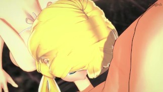 Ellen Baker leva uma carga em sua boca - New Horizon Hentai.