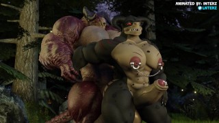 Deux deathclaws culture et animation de baise