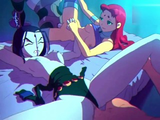Teen Titans - Robin Fucks Starfire X Raven 群交