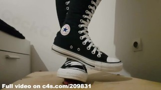 Cock Crush & Cum Black Converse High Boots