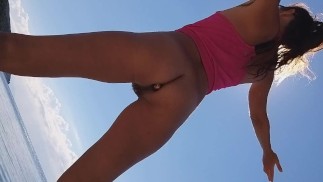 Yoga am FKK-Strand # YOGA ohne Höschen